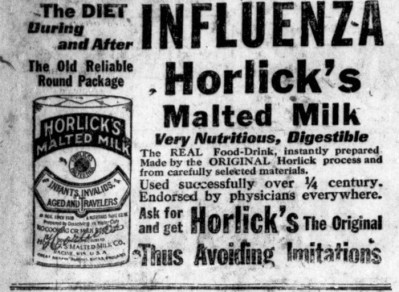 Horlicks.InfluenzaMaltedMilk.HTS19181220.2.35.1-Humb. Times.1918